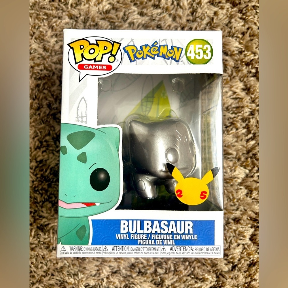 Funko Pop! Pokémon #453 – Bulbasaur (Silver Metallic) – New in Box